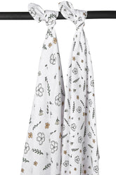 Meyco - Meyco Muslin Swaddles 2-pack Floral - 120x120cm - Mari Kali Stores Cyprus